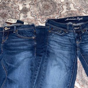 2! American eagle and hollister bootcut jeans!